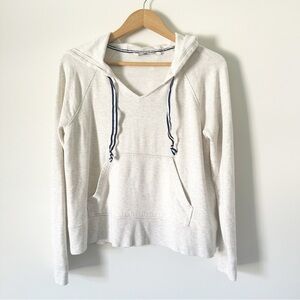 Vineyard Vines Super Soft Ribbon Drawstring Hooded Sweatshirt Heathered Cream M
